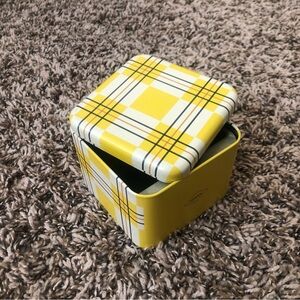 Yellow Plaid Storage Tin